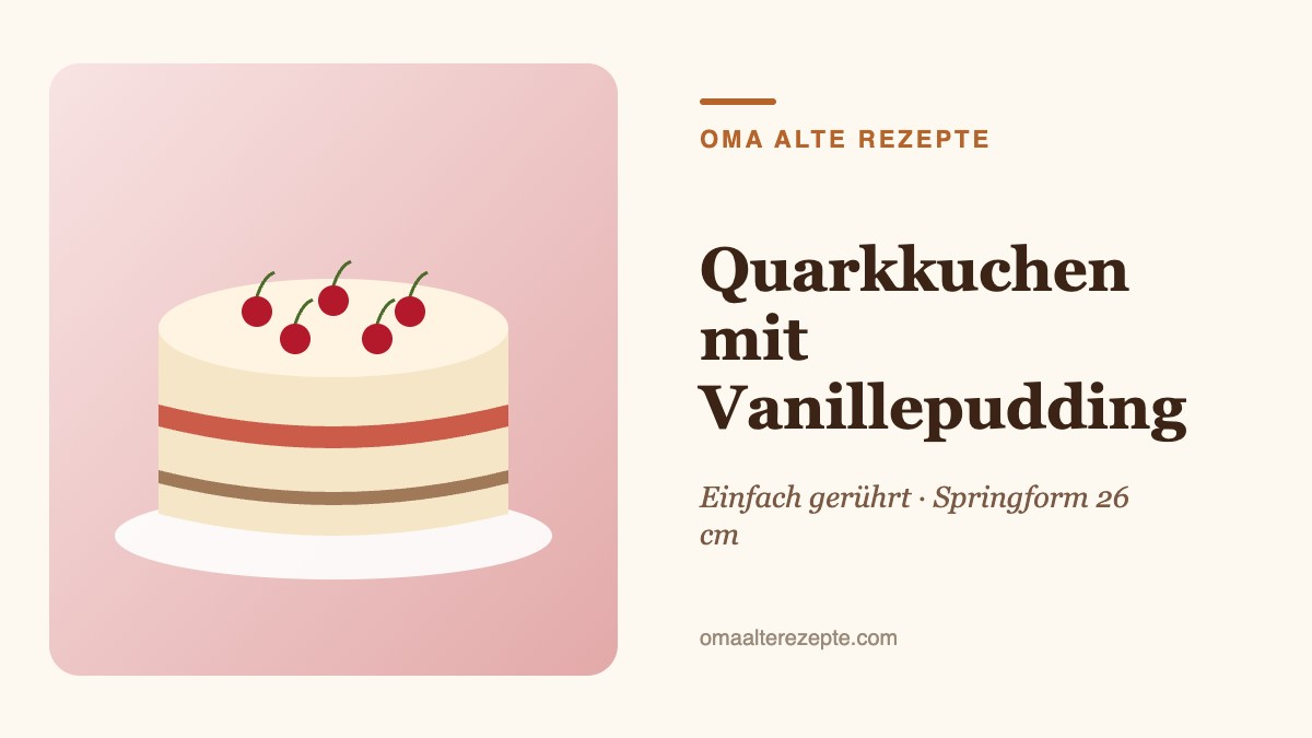 Illustration eines goldgelben Quarkkuchens in der Springform