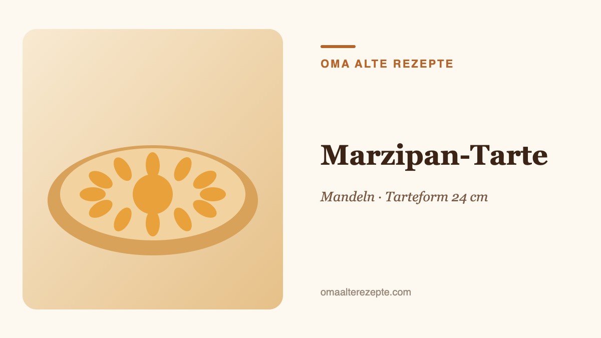 Illustration einer goldenen Marzipan-Tarte mit Mandelblättchen