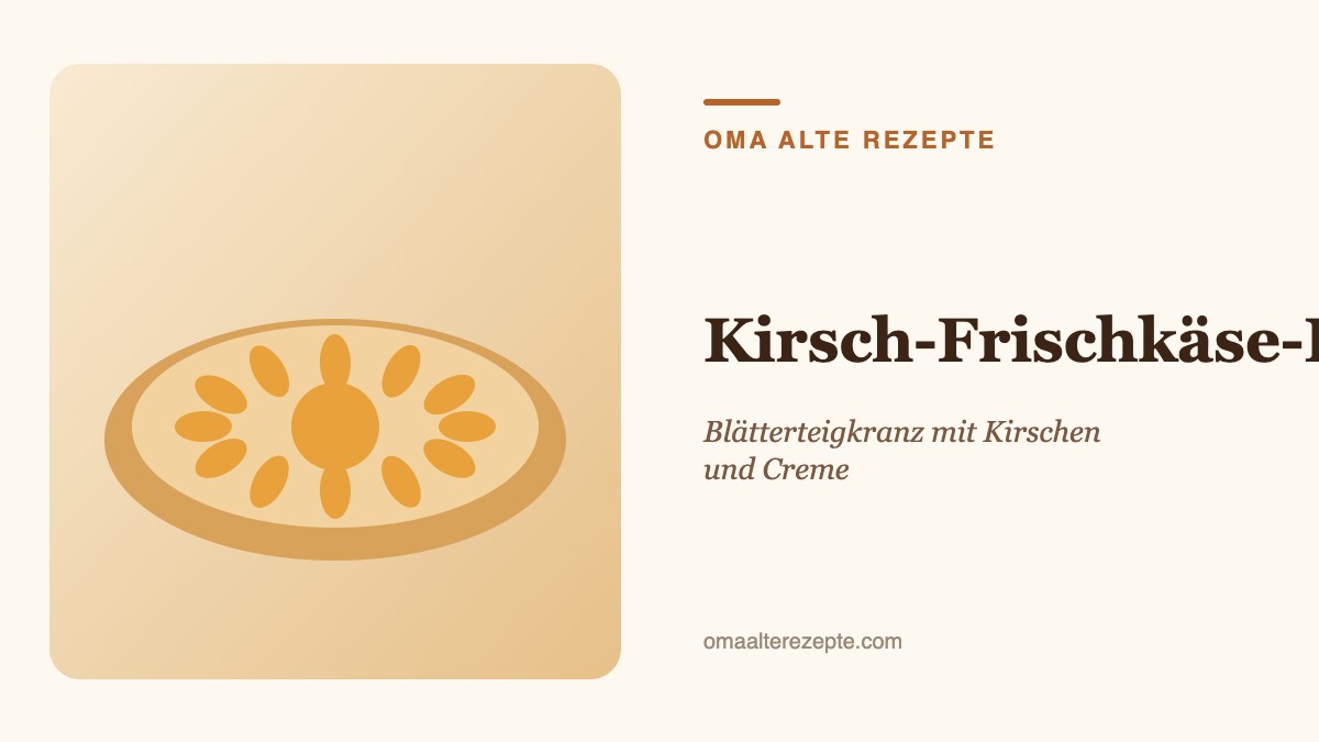 Illustration: runder goldbrauner Blätterteigkranz mit Füllung