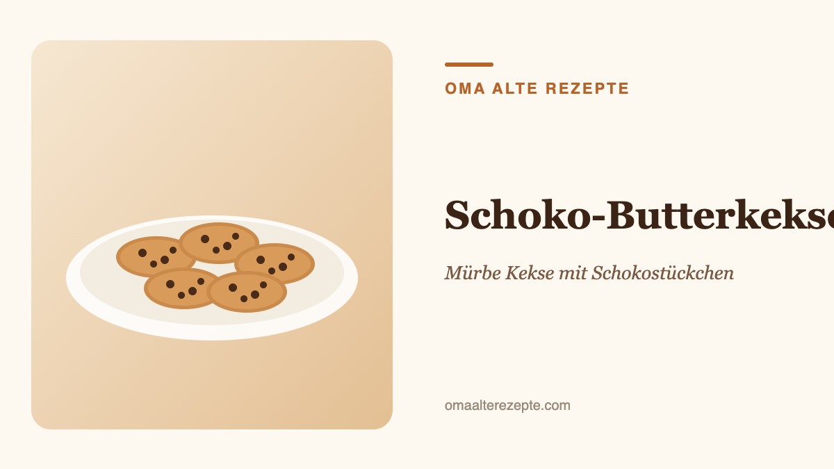 Illustration: Teller mit runden Butterkeksen mit Schokostückchen