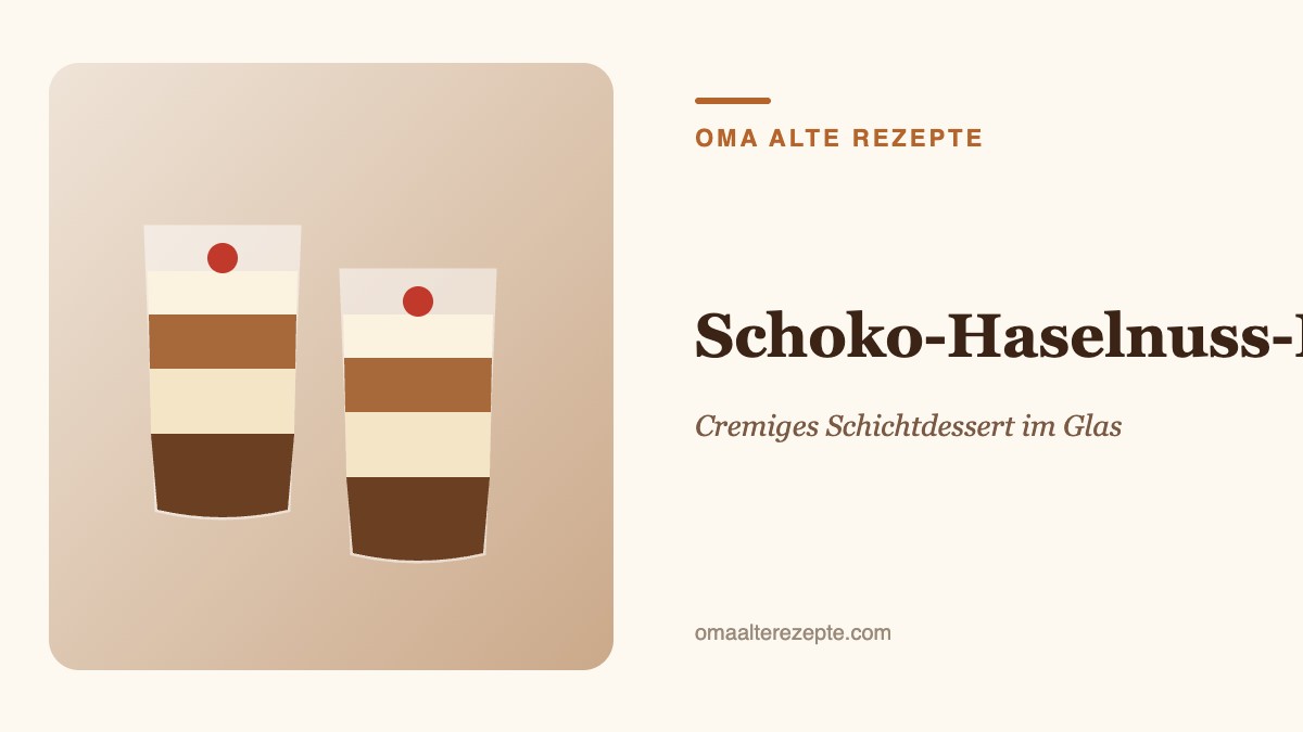 Illustration: zwei Dessertgläser mit Schichten aus Creme und Keksen