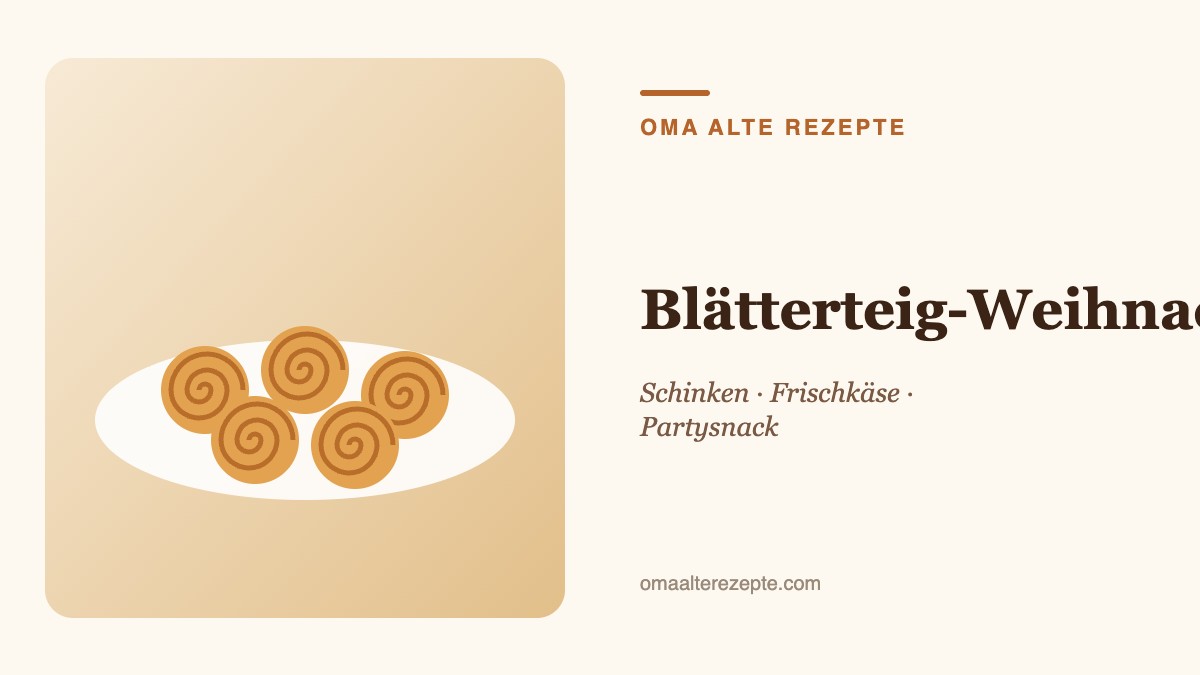 Illustration eines goldbraunen Weihnachtsbaums aus Blätterteig mit gedrehten Ästen