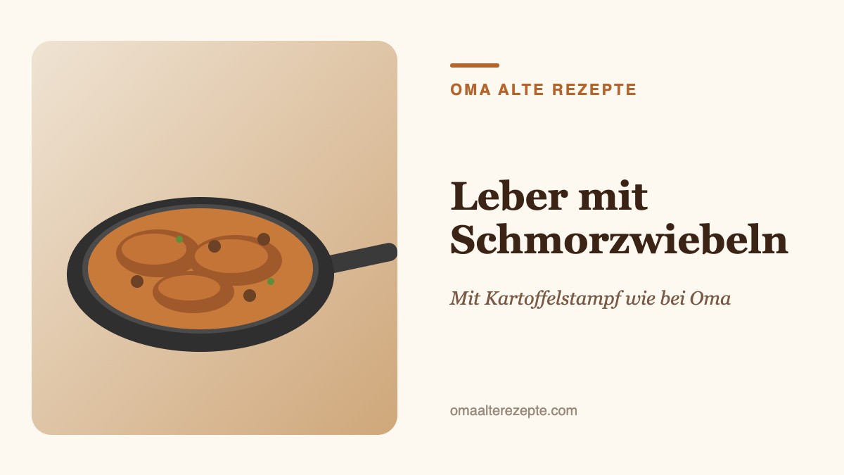 Illustration: Pfanne mit gebratenen Leberstücken und Zwiebeln