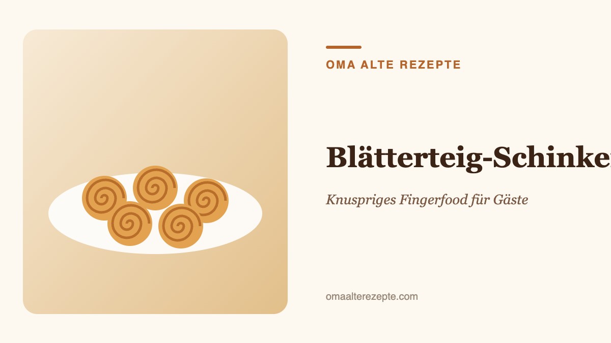 Illustration: goldbraune Blätterteig-Häppchen auf einem Teller